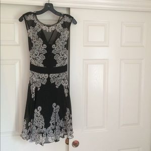 Karen Millen Black and White Silk Dress